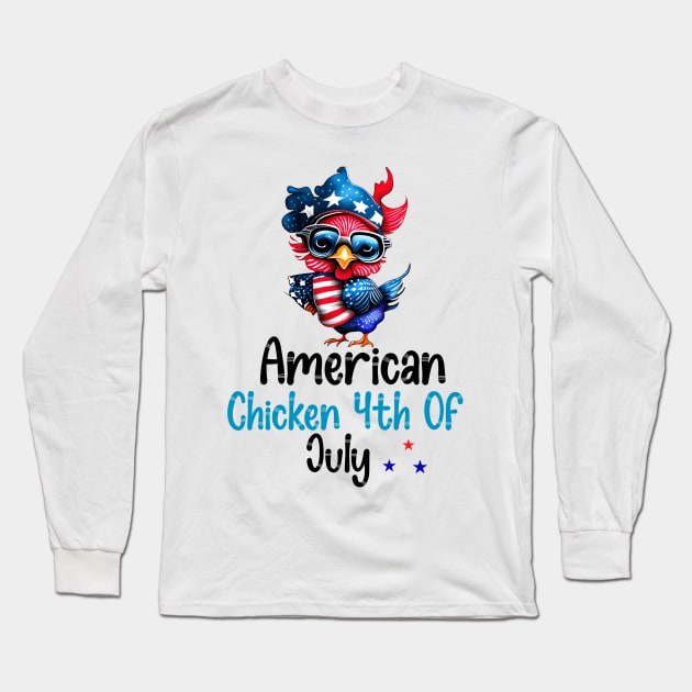 Patriotic Poultry Parade Long Sleeve T-Shirt by coollooks